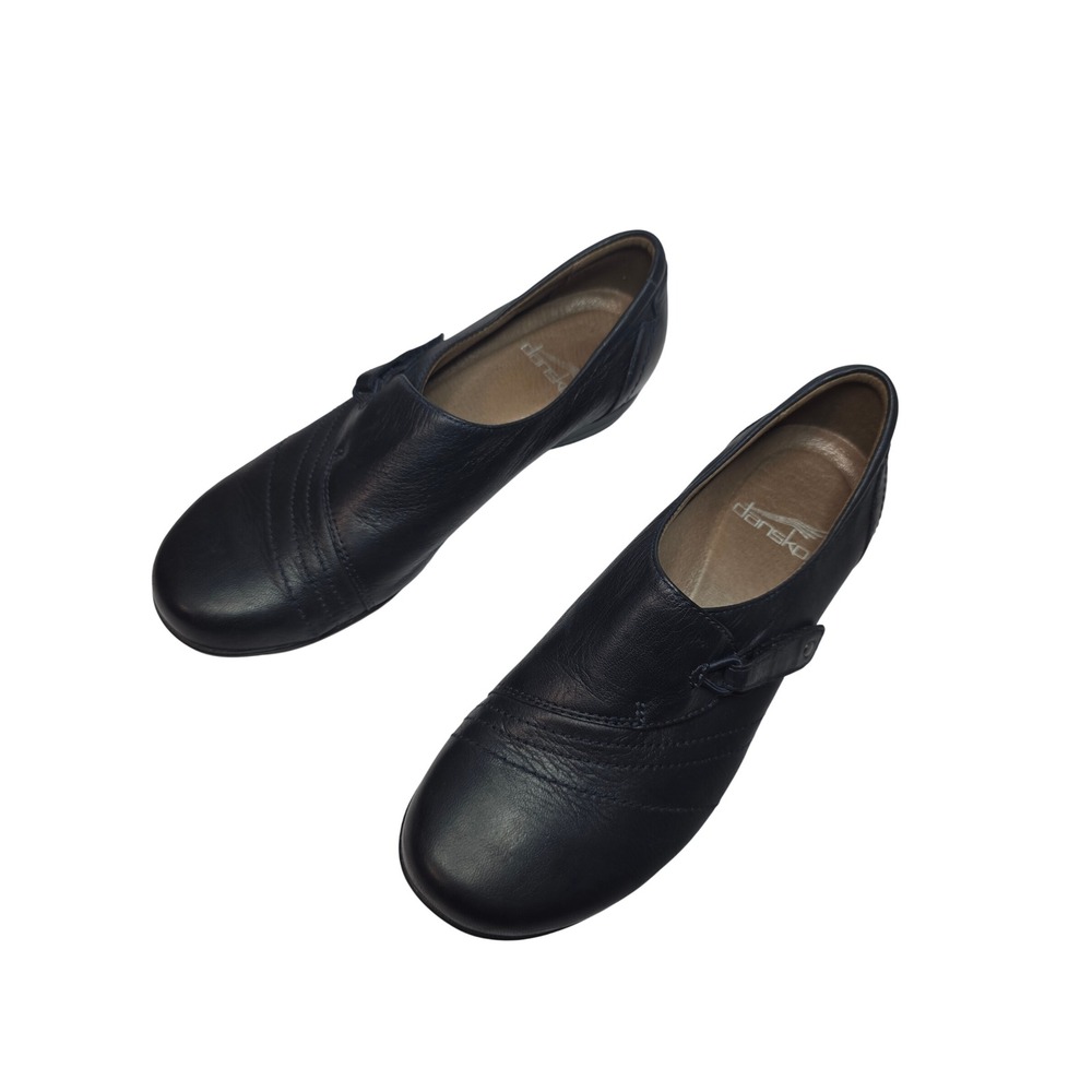 Dansko Navy Blue Leather Slip On Wedge Loafers Shoes 5500550200
W's 36 Comfort